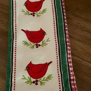 Festive Cardinal kitchen towel